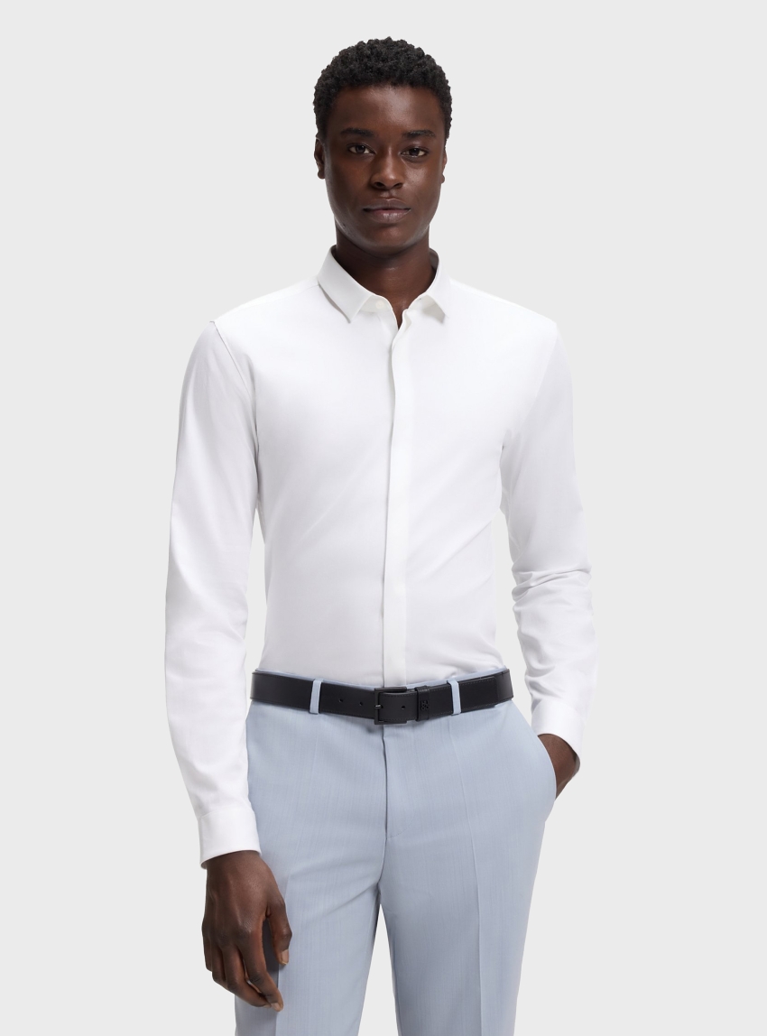 HUGO Slim-Fit Shirt In Stretch Cotton  Ketran - White