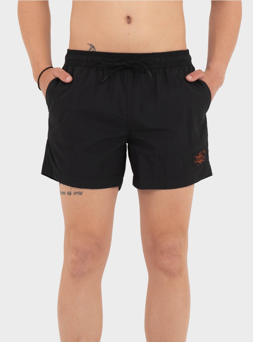 HUGO Quick-Dry Swim Shorts With Logo Label DOMINICA - Black