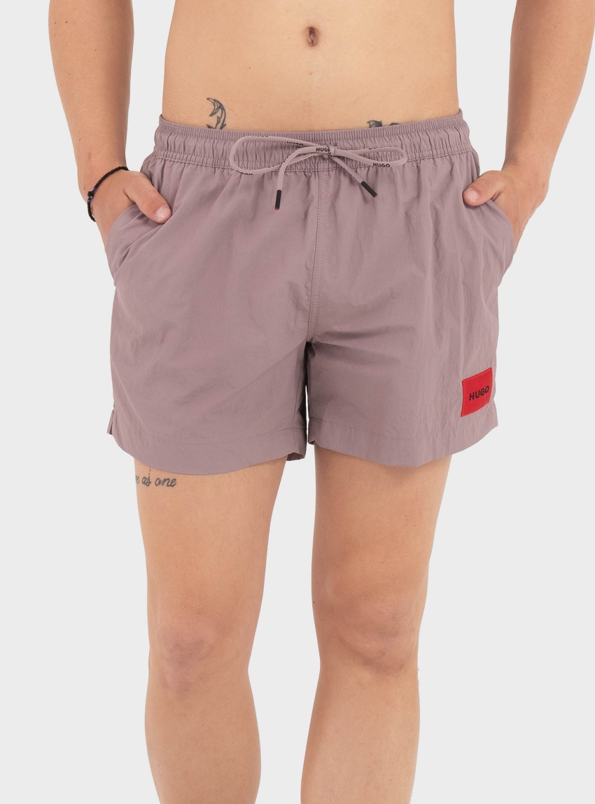 HUGO Quick-Dry Swim Shorts With Logo Label DOMINICA - Orchid