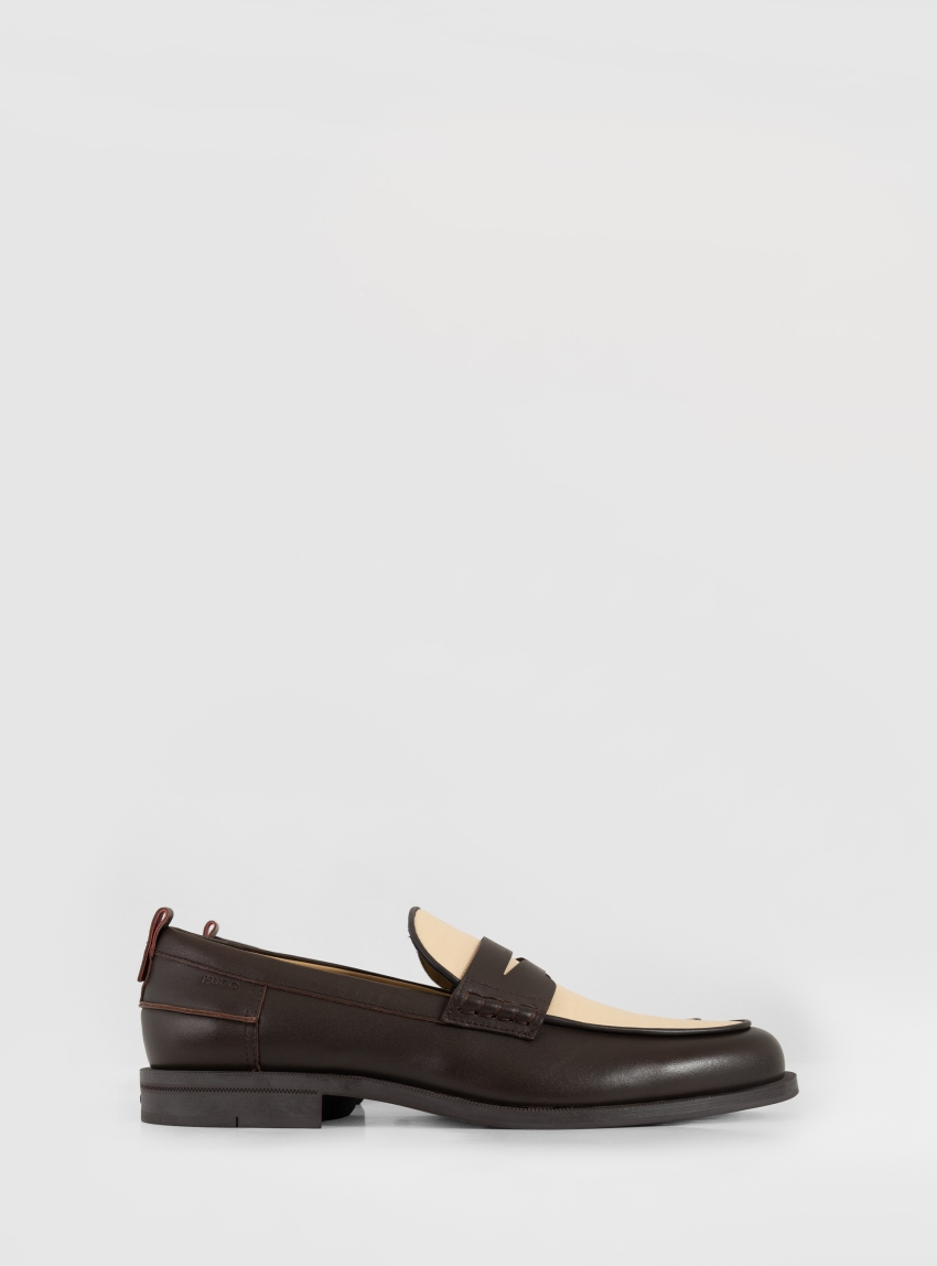 HUGO Leather Loafers Varian_loaf_ltcv - Dark Brown