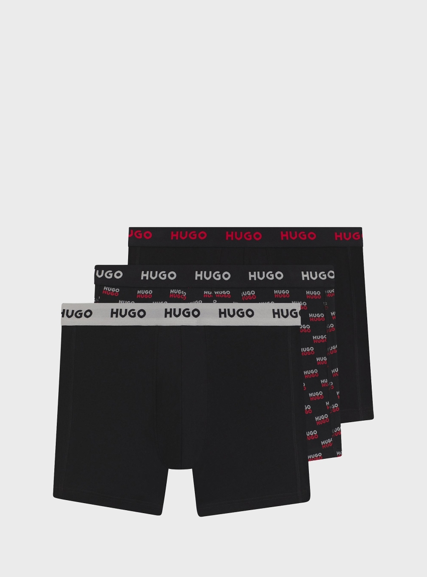 HUGO Three-Pack Boxer Briefs In Stretch Cotton BOXERBR TRPLT DESIGN - Multi Colors