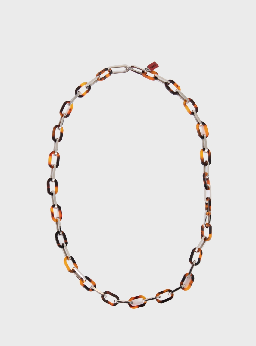 HUGO Necklace With Tortoiseshell-Effect Links E-TORTOISESHELL-NEC - Brown