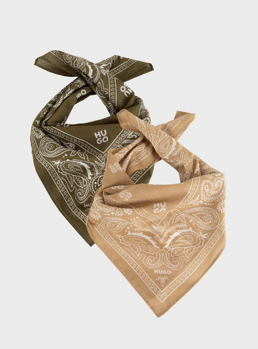 HUGO Two Pack Bandana 2Bandana_pack_M - Olive 