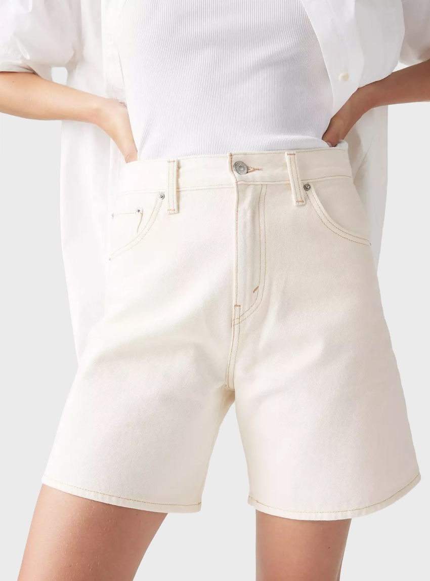 Levi's High Rise Baggy Shorts - Ecru