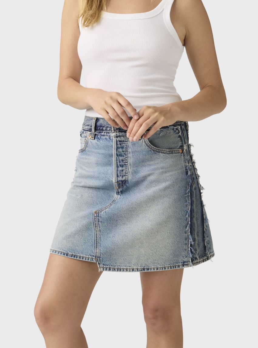 Levi's Deconstructed Edge Skirt - Medium Aged Denim