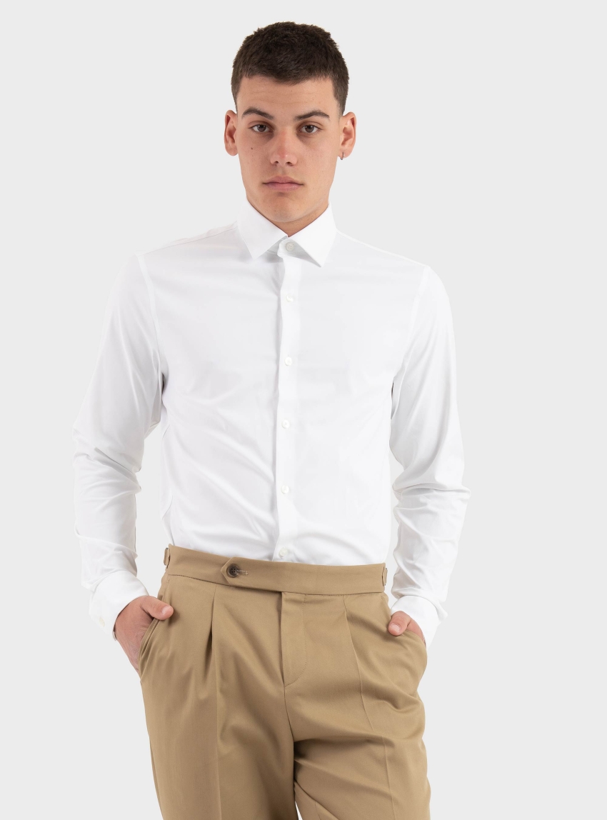 Calvin Klein Slim Fit Perfomance Stretch Shirt - White