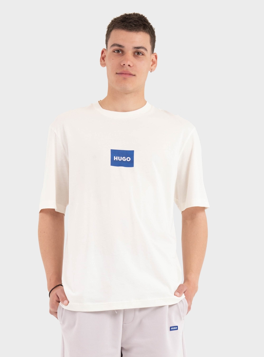 HUGO Cotton-Jersey T-Shirt With Logo Print  Nayonix - Off White