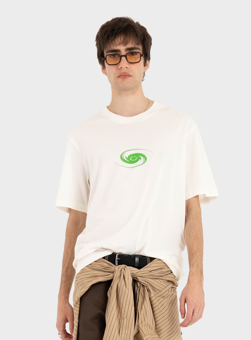 HUGO Cotton-Jersey T-Shirt With Happy Hugo Artwork Nunarix - Off White