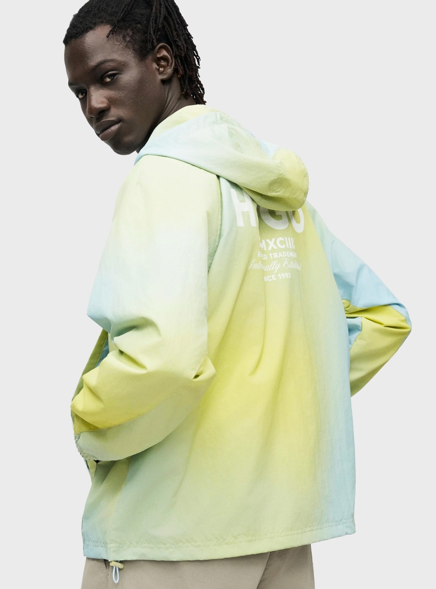 HUGO Dip-Dyed Logo Jacket Bentono2621 - Light Blue