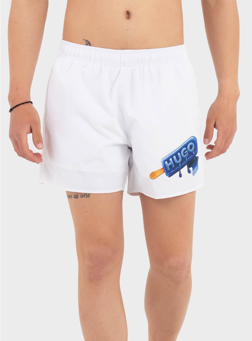 HUGO Swim Shorts MAVI - White