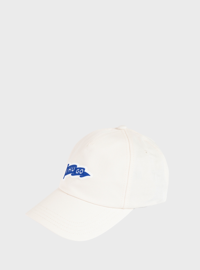 HUGO Cotton-Twill Cap With Logo-Flag Jinko-Flag - Off White