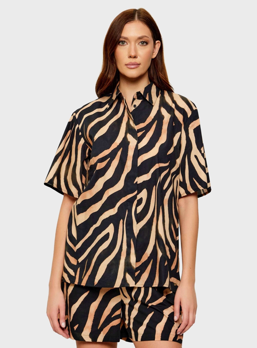 HUGO Short Sleeve Shirt Camule-1 - Animal Print