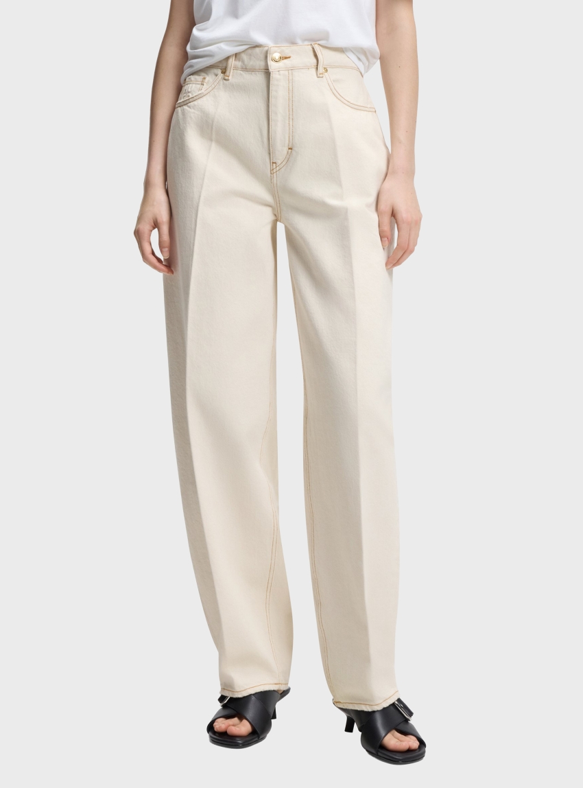 HUGO Barrel-Fit Jeans In Denim  Gimine_5 - Ecru