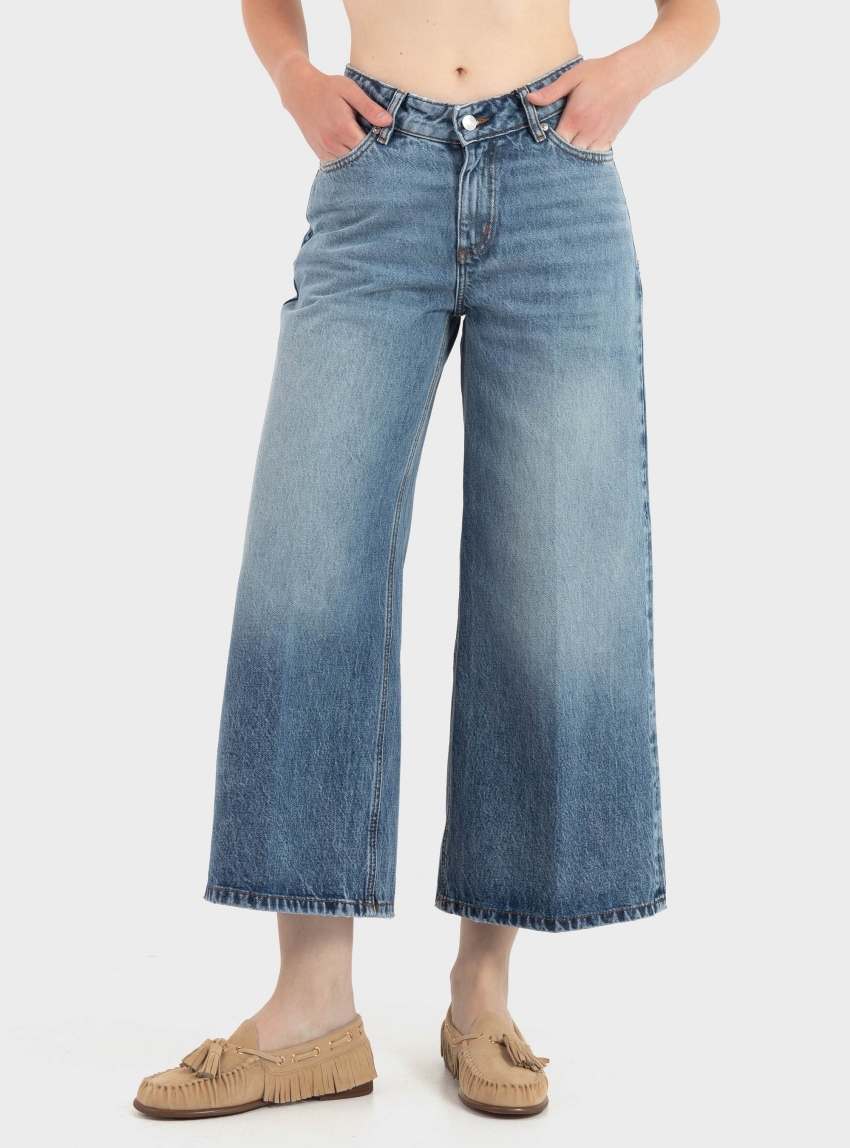 HUGO Wide Leg Jeans Geredith_1 - Medium Aged Denim