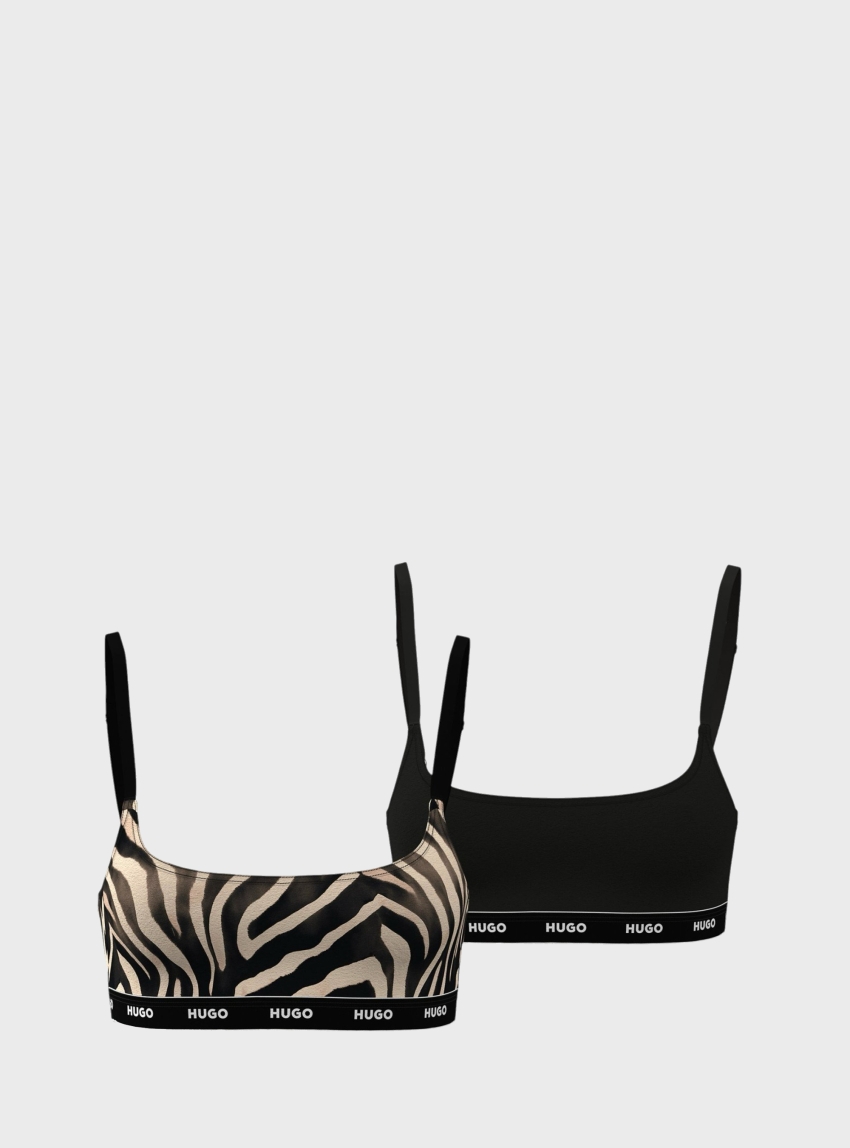 HUGO Two-Pack Of Stretch-Cotton Bralettes  TWIN BRALETTE DESIGN - Multi Colors