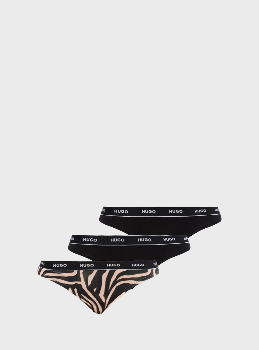 HUGO Three-Pack Of Stretch-Cotton Thongs With Logo Details TRIPLET THONG DESIGN - Multi Colors