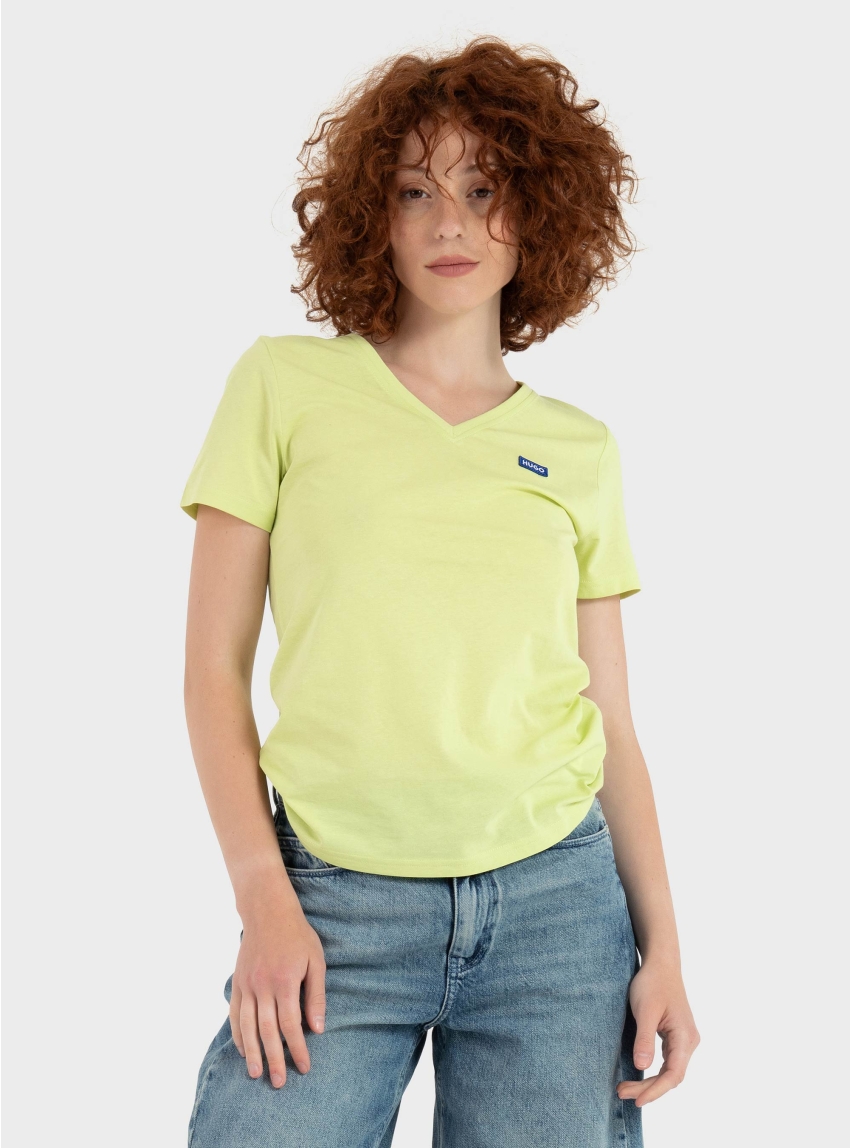 HUGO Slim-Fit V-Neck T-Shirt Classic V_B - Lime