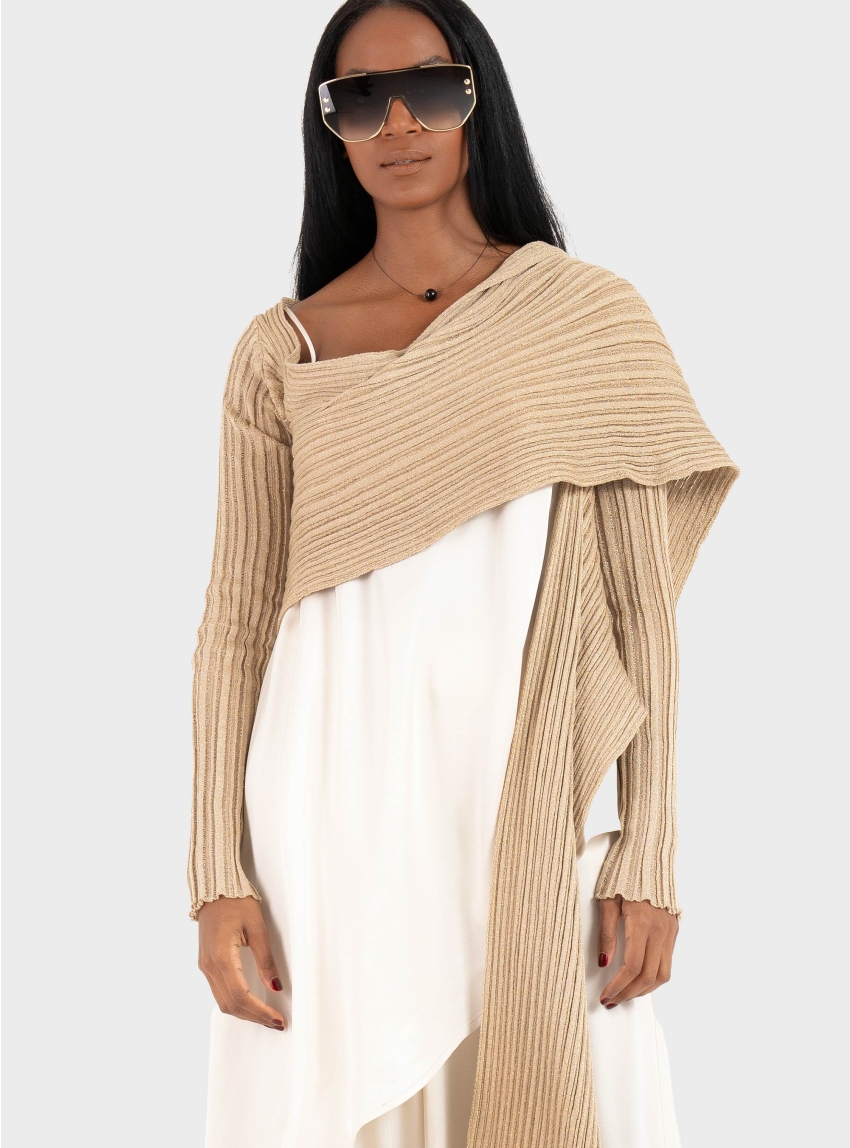 Ioanna Kourbela 2550 Lurex Dianalux Cardigan - Gold