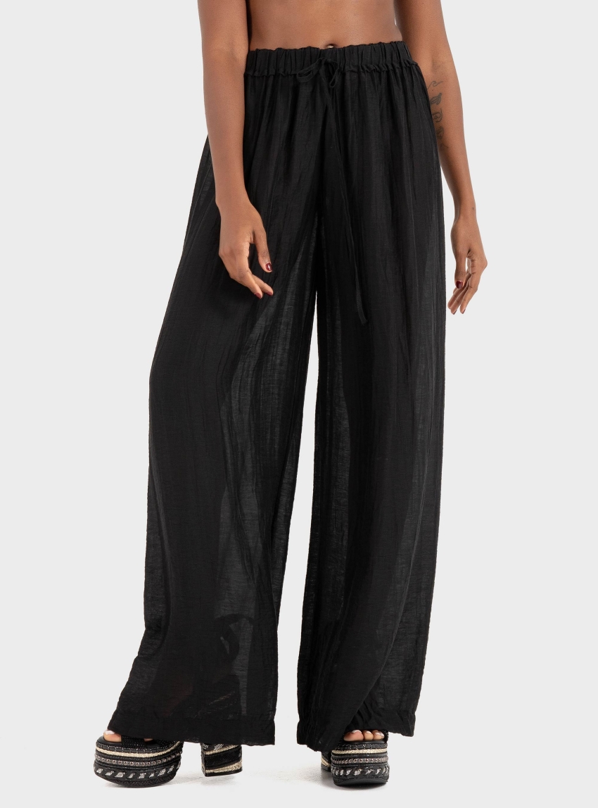 Ioanna Kourbela "Soft Shadows" Trousers 
With Elastic Waist - Black
