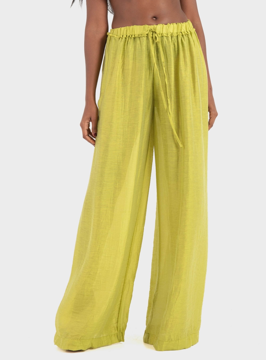 Ioanna Kourbela "Soft Shadows" Trousers 
With Elastic Waist - Lime