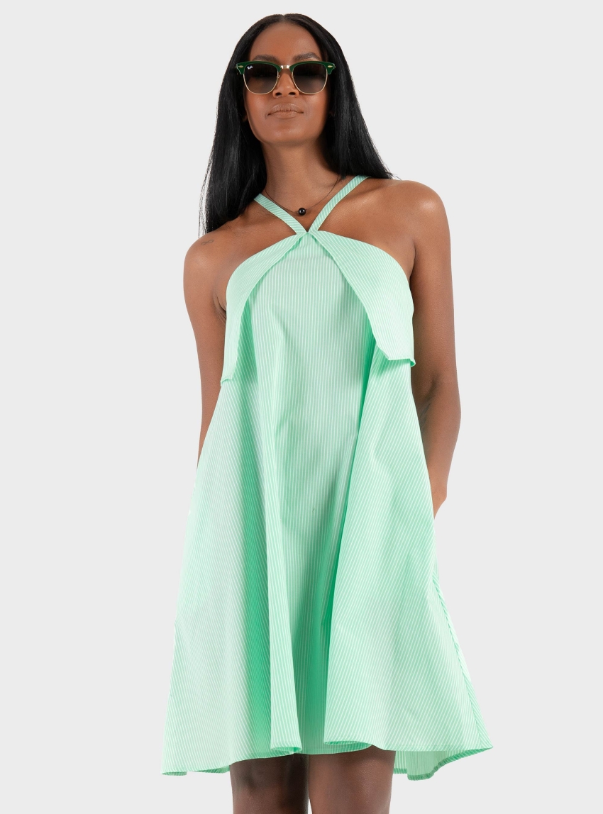 Ioanna Kourbela '"Soulful Stripes" Mini Dress - Pistachio