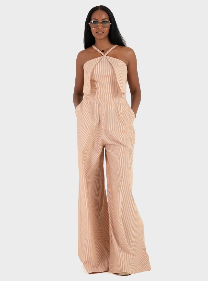 Ioanna Kourbela '"Soulful Stripes" Overall - Camel