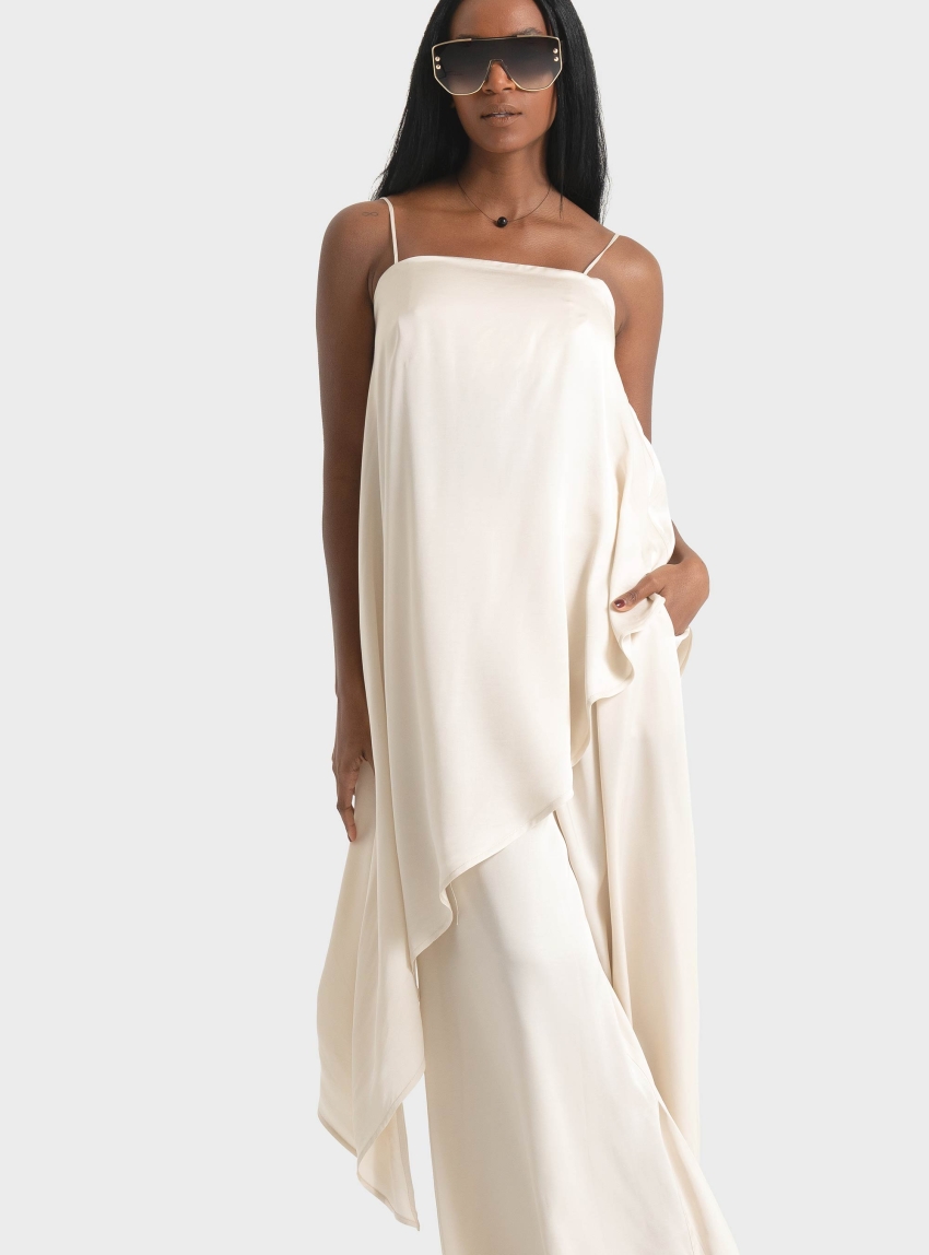 Ioanna Kourbela '"Magicality" Asymmetrical Top - Ecru