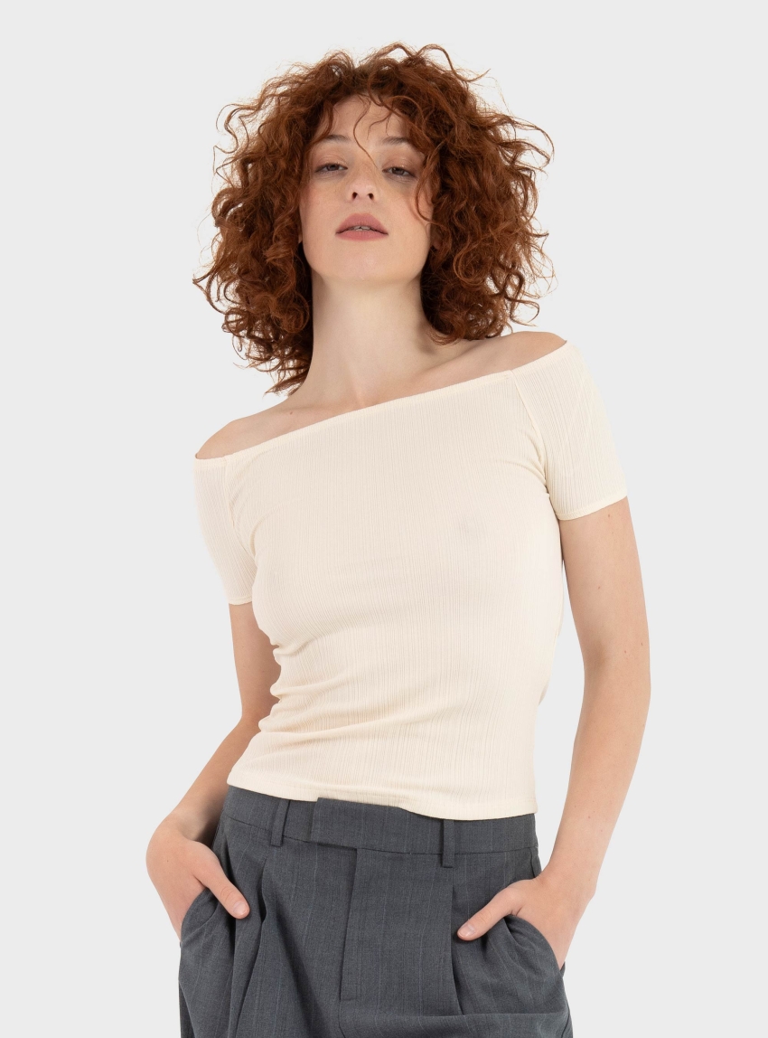 Vero Moda Aware Verde Off Shoulder Top - Off White
