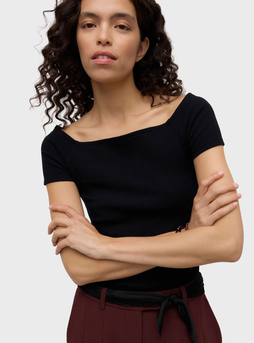 Vero Moda Aware Verde Off Shoulder Top - Black