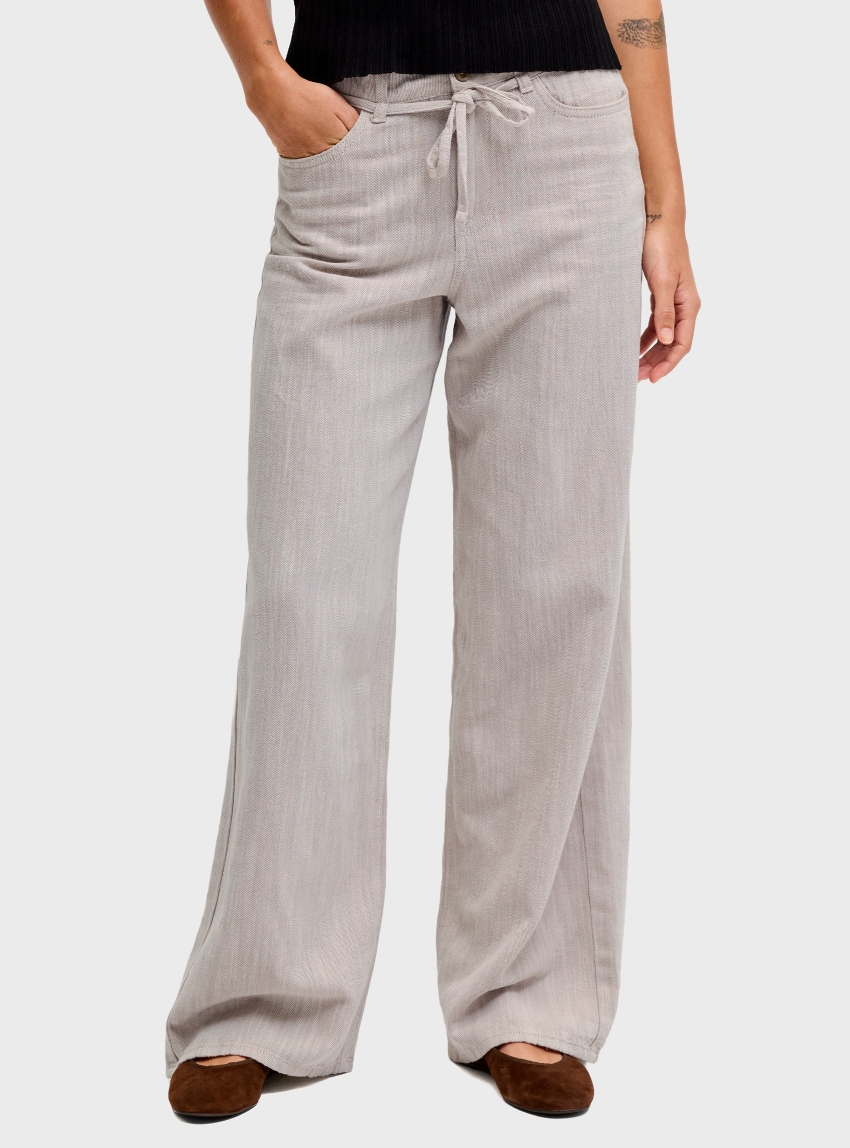 JJXX Zoe Fika Wide High Waist Pants - Light Grey