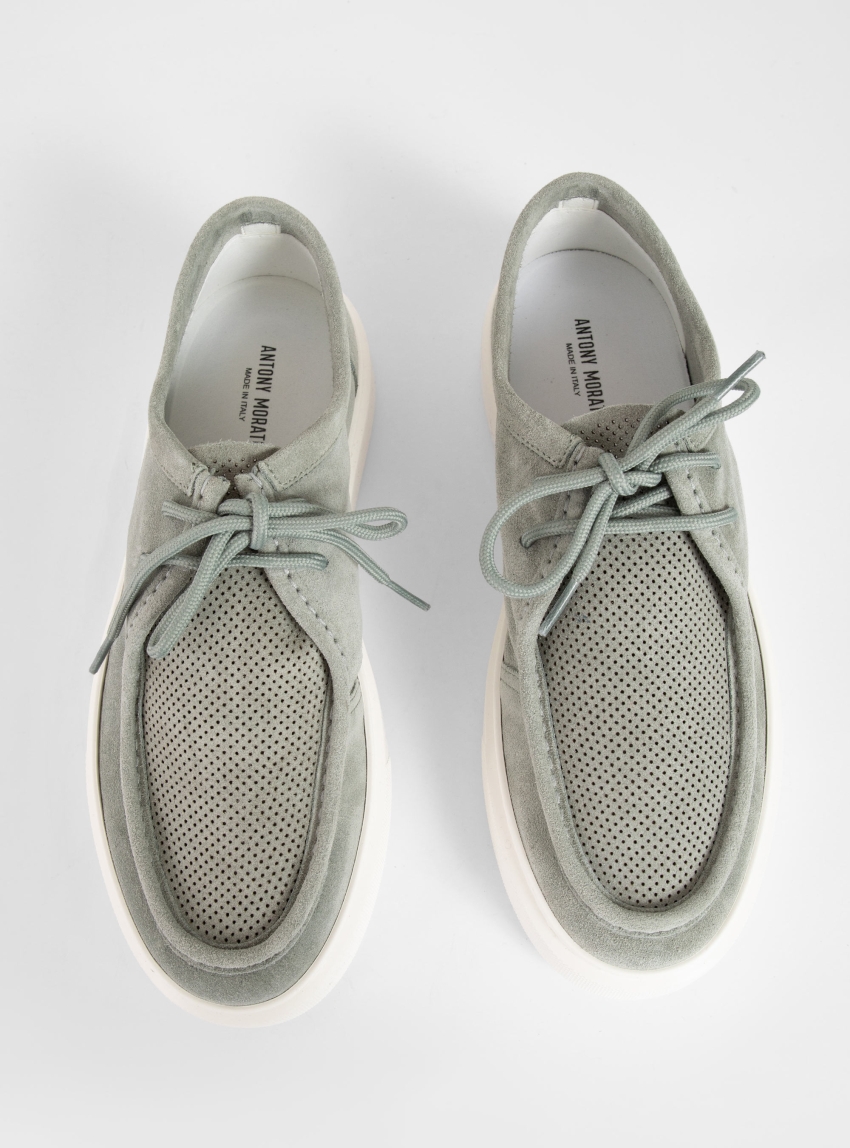 Antony Morato Nicholas Suede Lace Up Loafers - Green