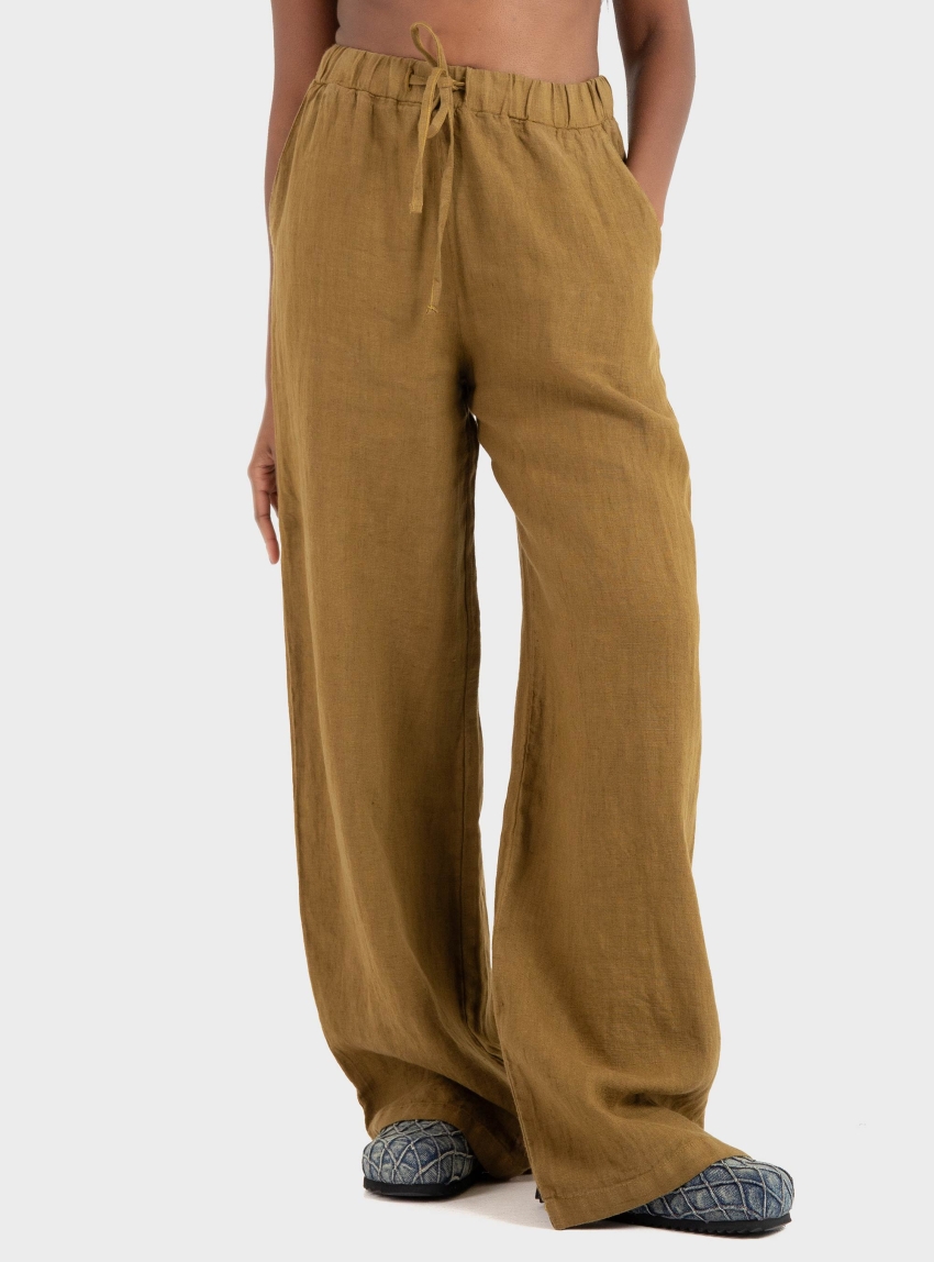 Dirty Laundry Linen Pants - Olive 