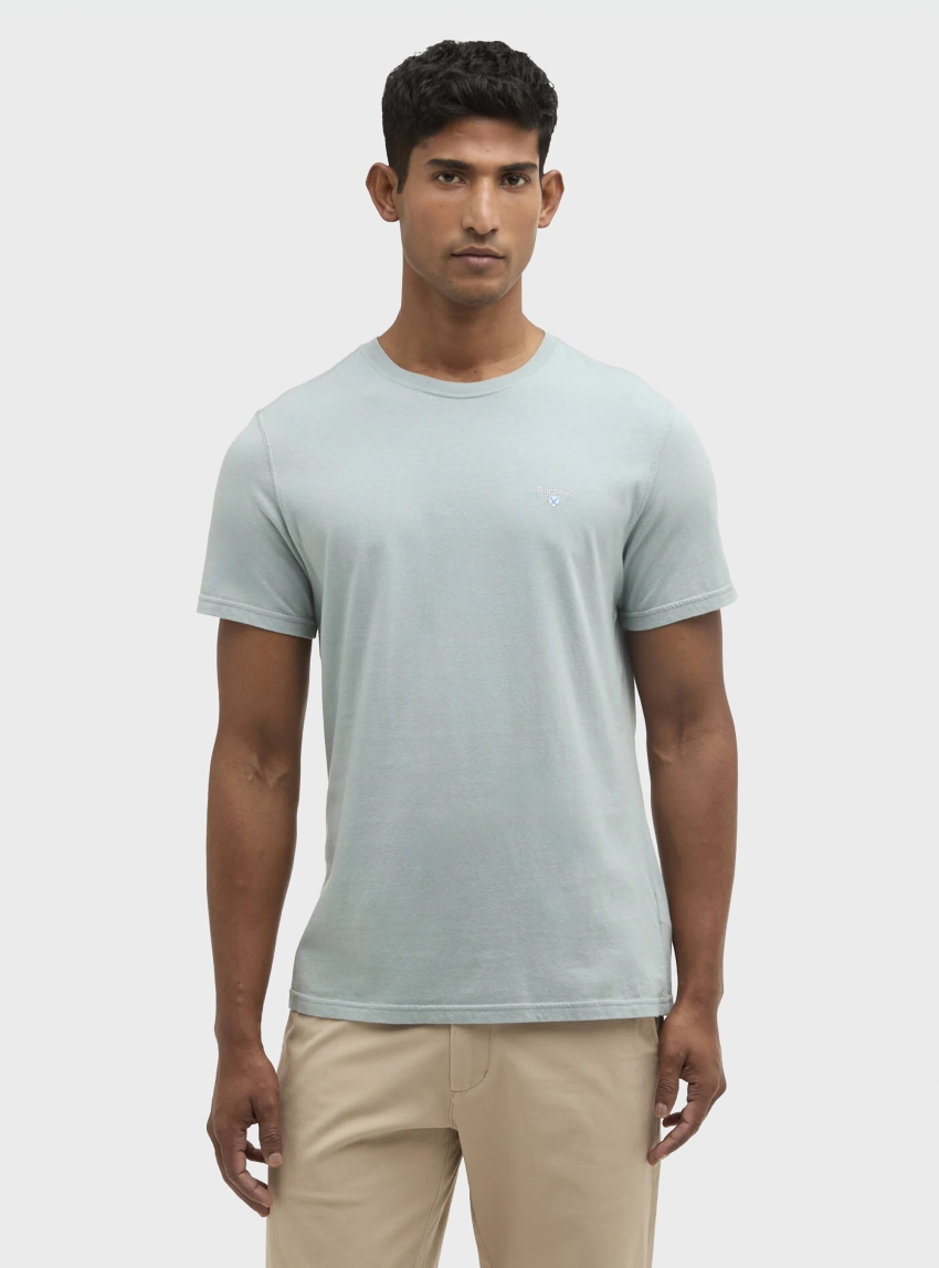 Barbour Tartan Sports T-Shirt - Light Blue
