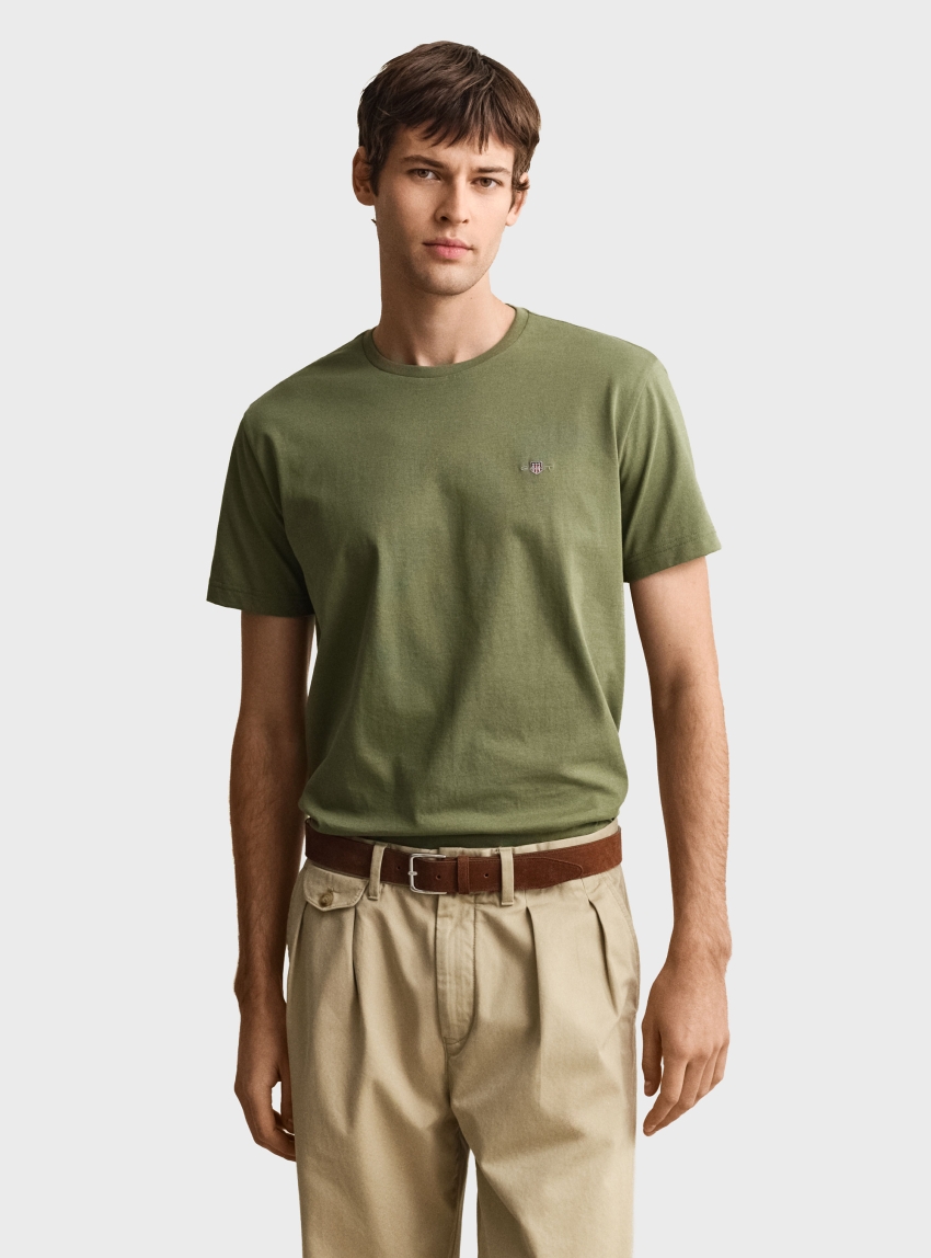 Gant Regular Fit Shield T-Shirt - Olive 