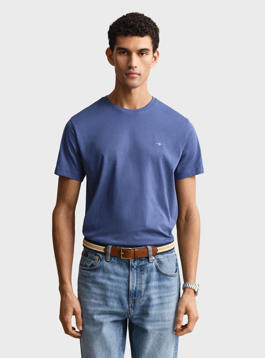 Gant Regular Fit Shield T-Shirt - Sky Blue