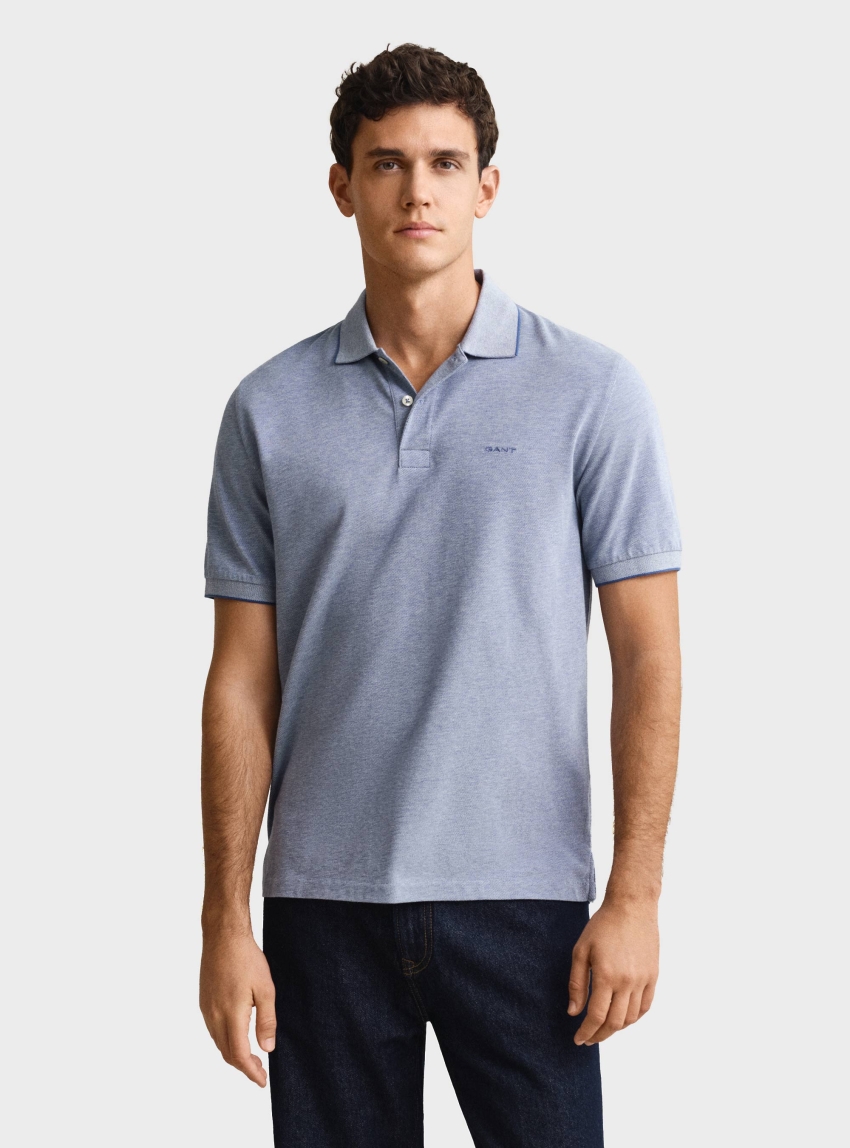 Gant Two-Toned Polo Shirt - Sky Blue