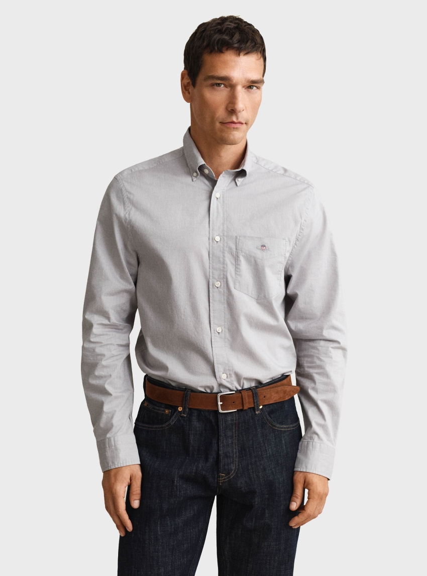 Gant Regular Fit Classic Poplin Shirt - Light Beige