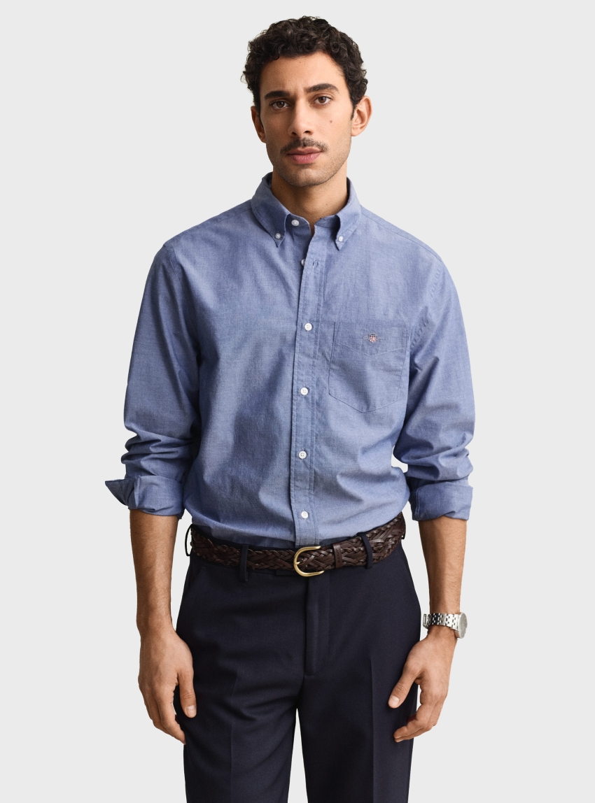 Gant Regular Fit Classic Poplin Shirt - Sky Blue
