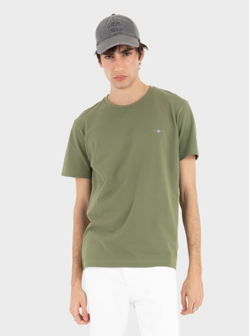 Gant Piqué T-Shirt - Olive 