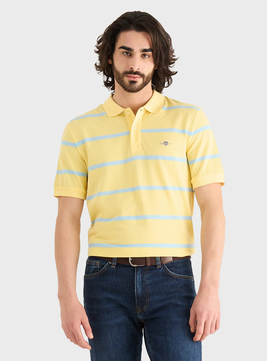 Gant Striped Polo Shirt - Banana