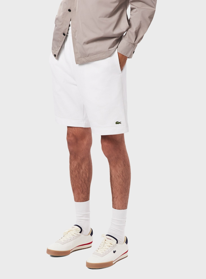 Lacoste Slim Fit Fleece Shorts - White