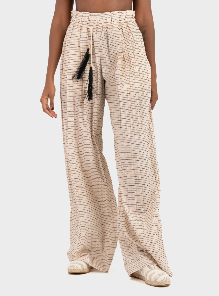 Souvenir Wide Leg Pants - Light Beige