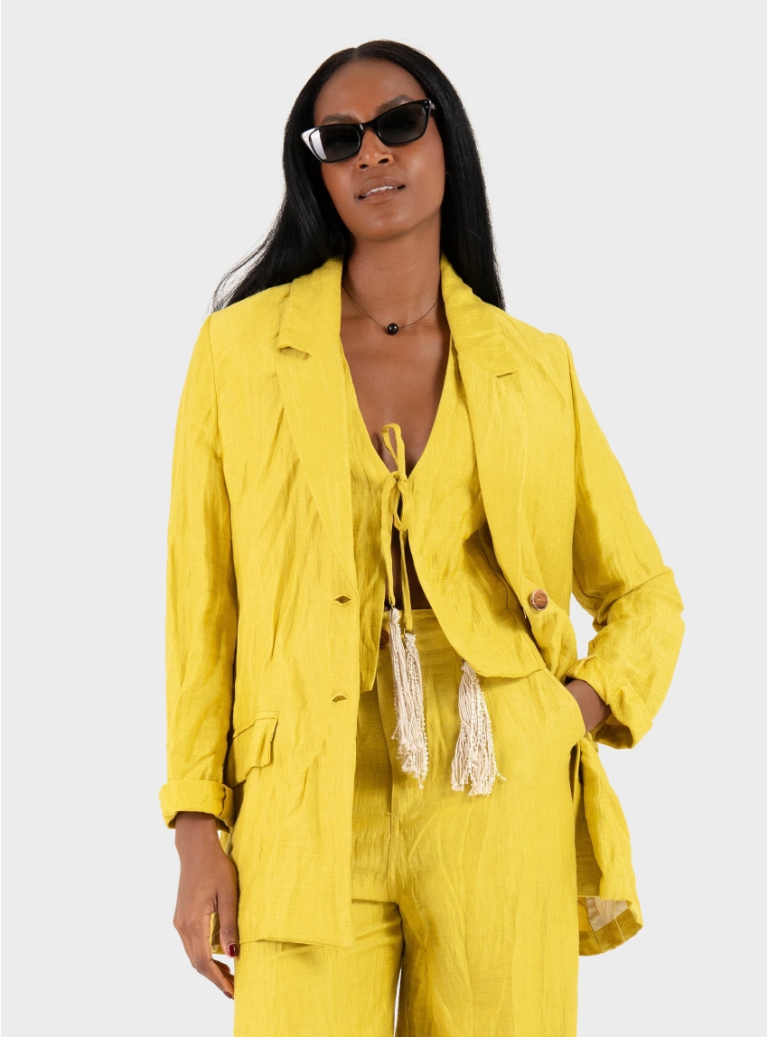 Souvenir Linen Blazer - Lime