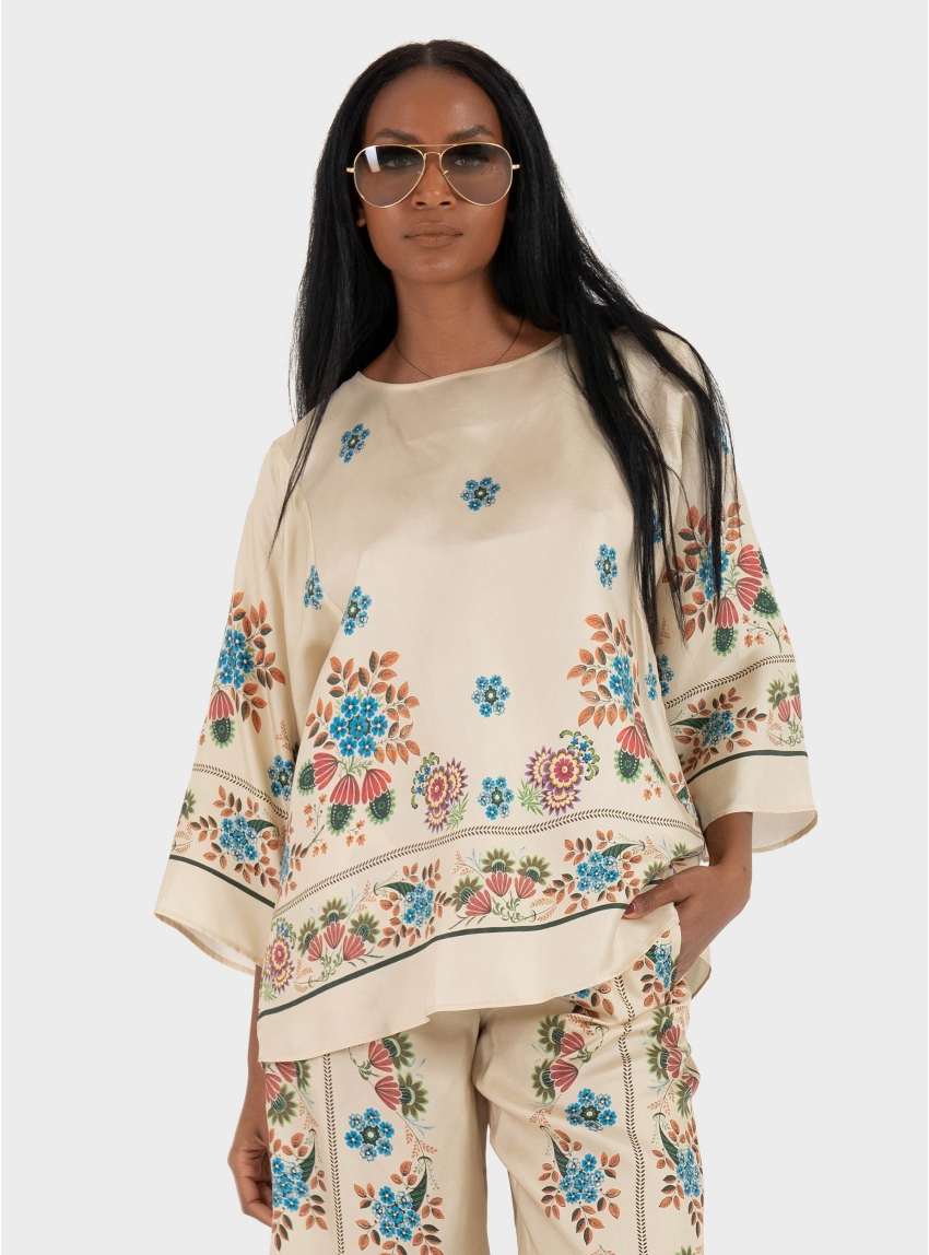 Weekend Max Mara Printed silk twill blouse - Ivory