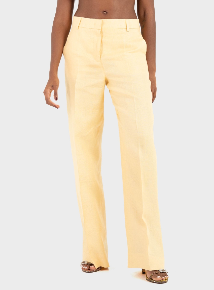 Weekend Max Mara Linen canvas trousers - Banana