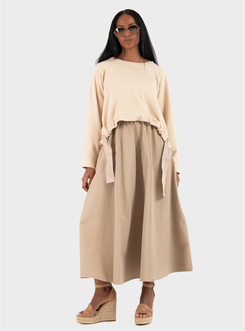 Weekend Max Mara Technical fabric and cotton dress - Beige
