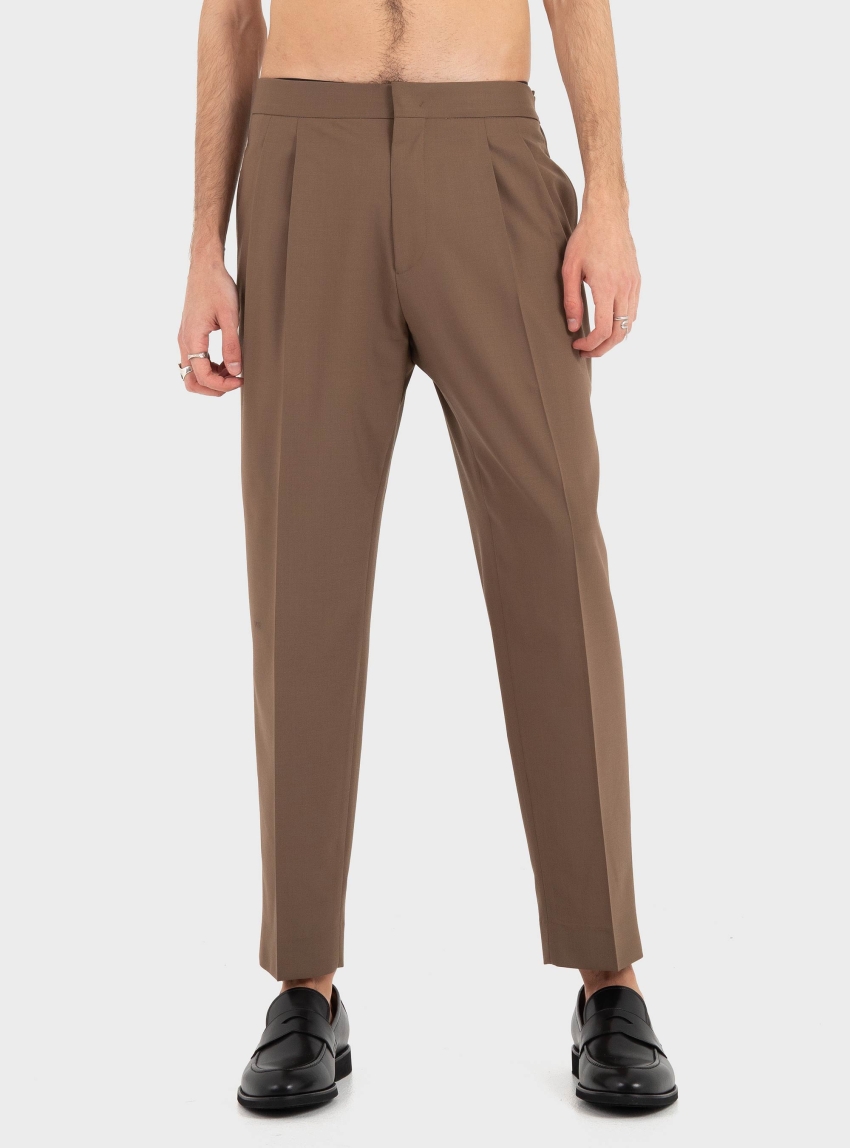 Be Able Tapered Pleated Pants - Rust