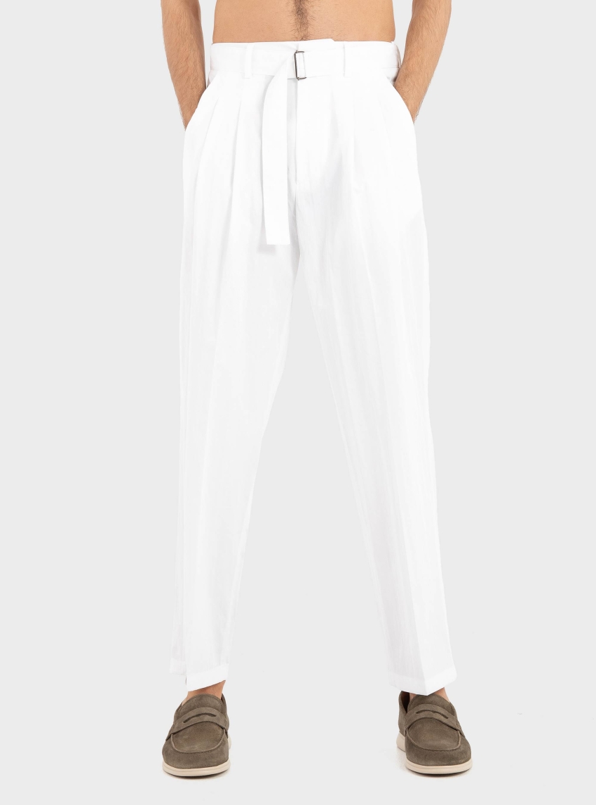 Be Able Tapered Pleated Pants - White