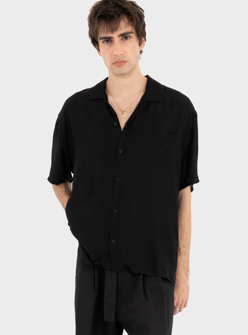 Dirty Laundry Silk Blend Shirt - Black