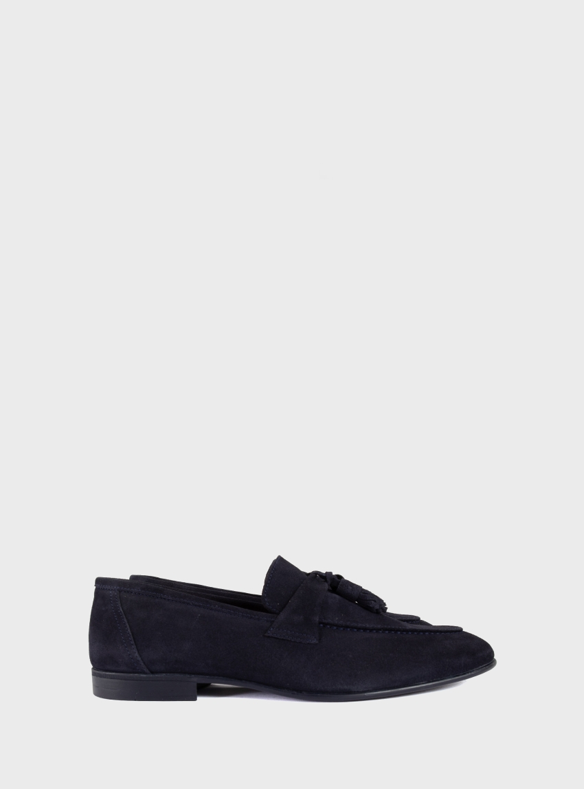 Philippe Lang Tassel Suede Loafers - Navy